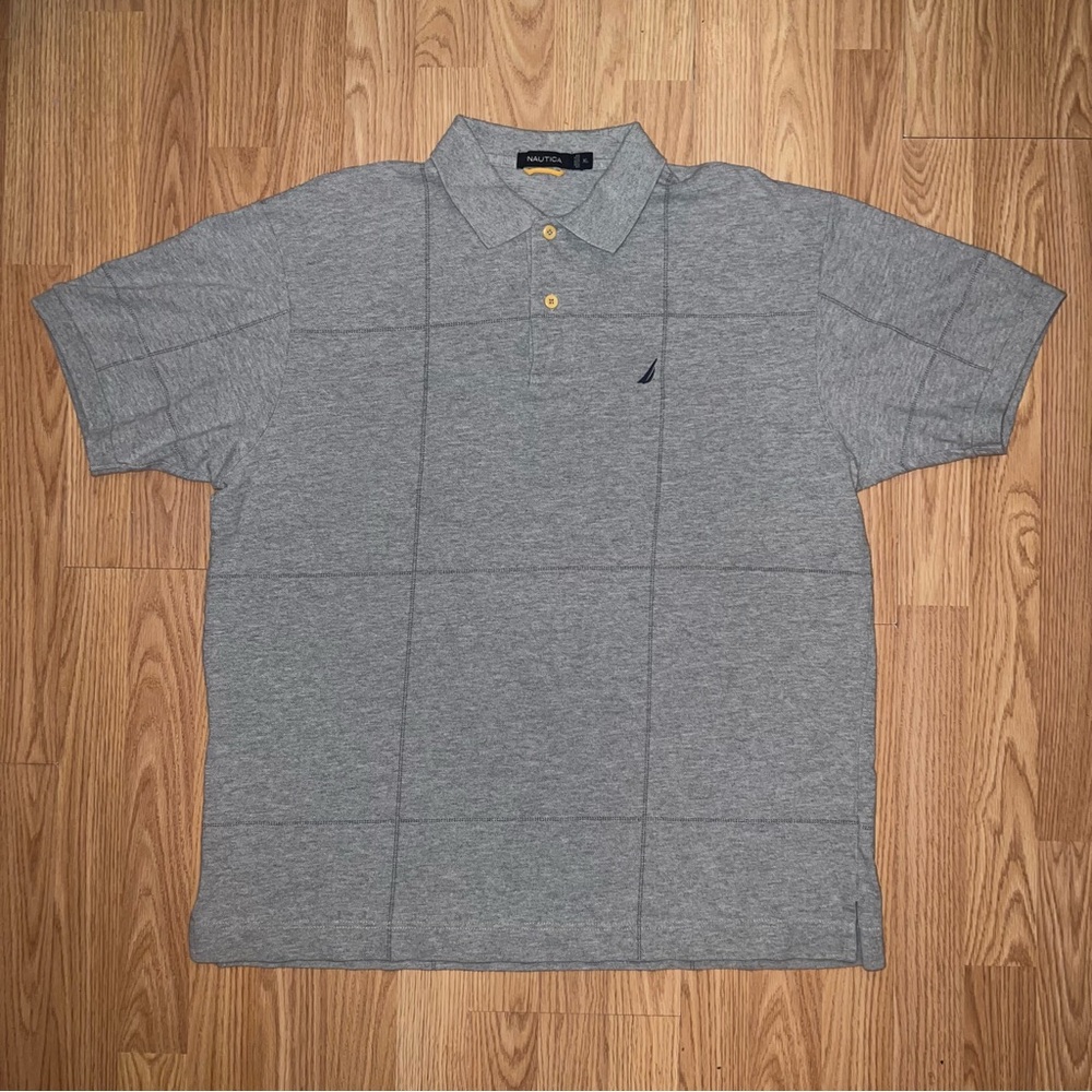 Nautica Polo Shirt Mens NWOT Size XL Gray Lined Casual Short Sleeve Embroidered